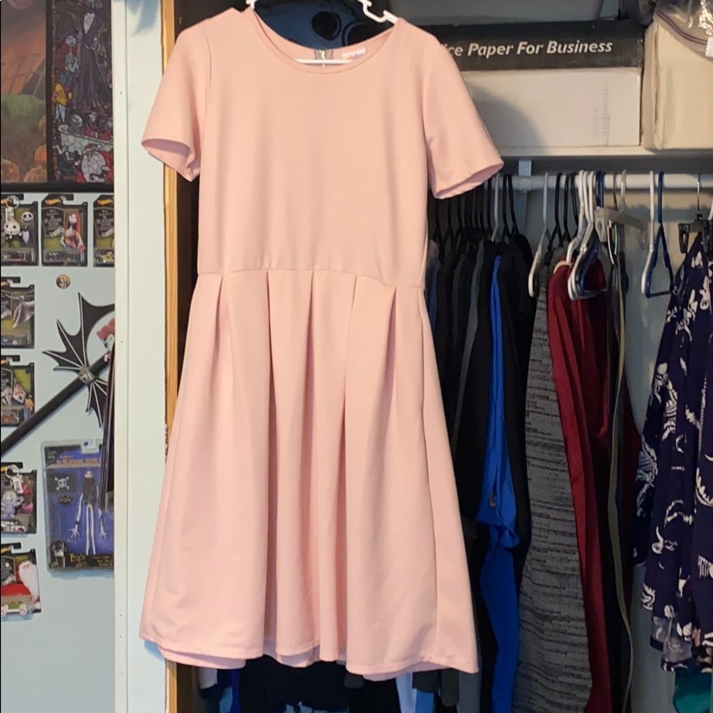 LuLaRoe Large Amelia Dress Light Pink